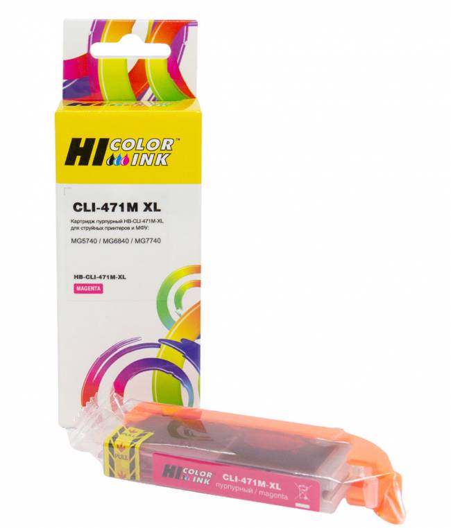 Картридж Hi-Black (CLI-471XLM) для Canon MG5740/MG6840/MG7740, Magenta — для бизнеса и офиса Картридж Hi-Black (CLI-471XLM) для Canon MG5740/MG6840/MG7740, Magenta — для бизнеса и офиса
