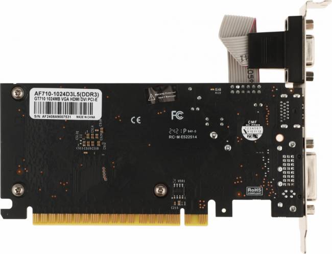 Видеокарта AFOX CORPORATION AF710-1024D3L5 — для бизнеса и офиса Видеокарта AFOX CORPORATION AF710-1024D3L5 — для бизнеса и офиса