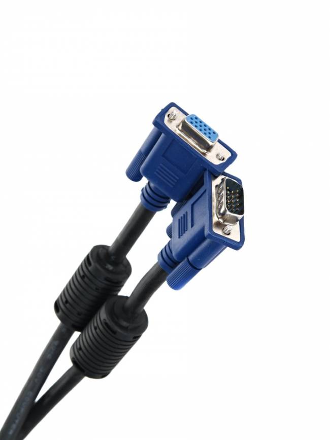 Кабель удлинительный Монитор-SVGA card (15M-15F) 1.8m, 2 фильтра VCOM <VVG6460-1.8M> VCOM VGA (m) - VGA (f) 1.8м — для бизнеса и офиса