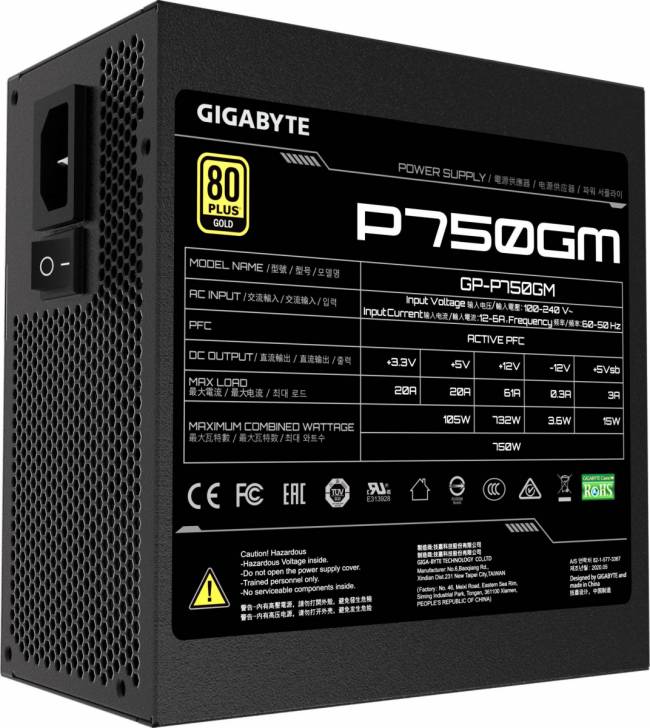 Блок питания Gigabyte GP-P750GM — для бизнеса и офиса Блок питания Gigabyte GP-P750GM — для бизнеса и офиса