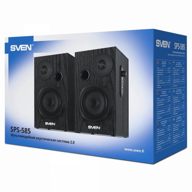 SVEN SPS-585, черный, акустическая система 2.0 (мощность 2x10 Вт (RMS)) Sven SV-019679 — для бизнеса и офиса SVEN SPS-585, черный, акустическая система 2.0 (мощность 2x10 Вт (RMS)) Sven SV-019679 — для бизнеса и офиса