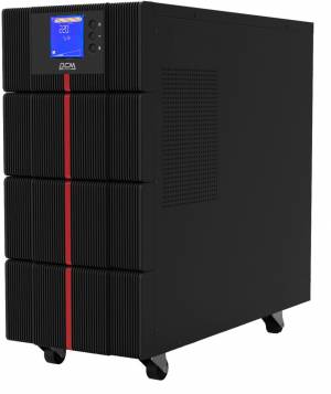 ИБП Powercom MAC-10K, двойного преобразования, 10KВА, 10KВт, LCD, Tower, 8 розеток IEC320 C13 с резервным питанием, 2 розетки C19, клеммная колодка, USB, RS-232, слот под SNMP карту, EPO, защита RJ45, ШхГхВ 257х590х570мм., вес 88.4кг. Powercom UPS MAC-10K