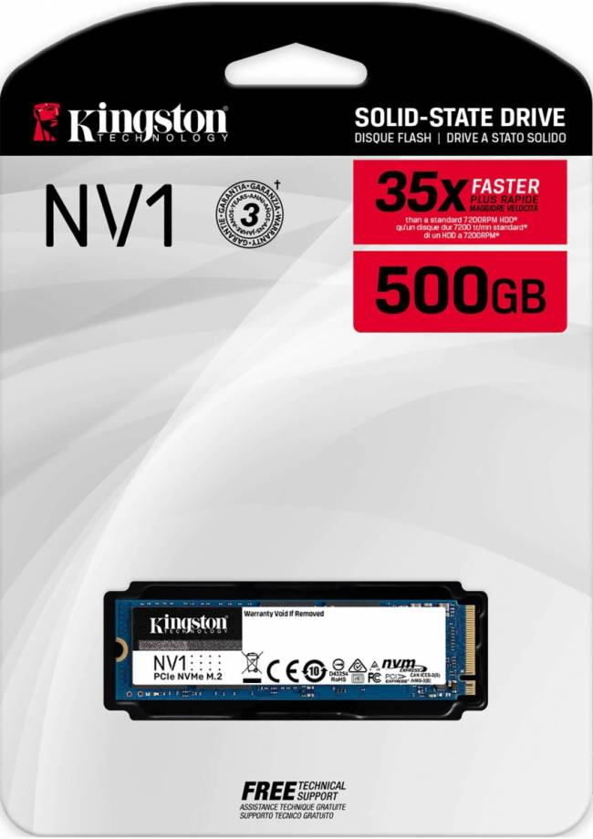 Твердотельный накопитель Kingston NV1 SNVS/500G — для бизнеса и офиса Твердотельный накопитель Kingston NV1 SNVS/500G — для бизнеса и офиса