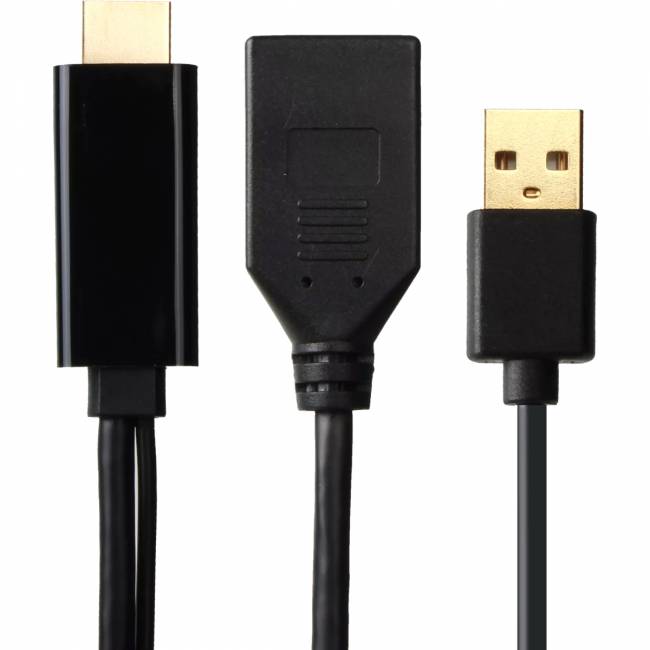 Кабель-переходник HDMI(M) +USB---> DP(F) 0.15m  4K*60Hz VCOM<CG599E> Кабель-переходник VCOM USB Type-A M+HDMI M/DisplayPort F (CG599E-0.15M) — для бизнеса и офиса