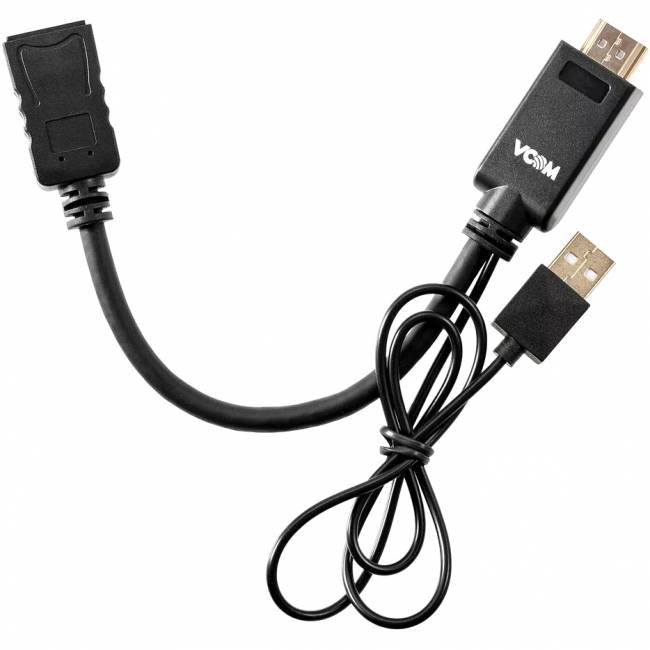 Кабель-переходник HDMI(M) +USB---> DP(F) 0.15m  4K*60Hz VCOM<CG599E> Кабель-переходник VCOM USB Type-A M+HDMI M/DisplayPort F (CG599E-0.15M) — для бизнеса и офиса