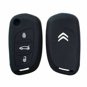 Чехол силиконовый выкидного ключа CITROEN 3 кнопки (с лого)