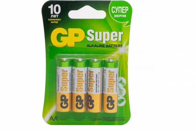 Алкалиновые батарейки GP Super Alkaline 15А АA - 2 шт. на блистере GP Super Alkaline 15А АA (4891199000027) — для бизнеса и офиса Алкалиновые батарейки GP Super Alkaline 15А АA - 2 шт. на блистере GP Super Alkaline 15А АA (4891199000027) — для бизнеса и офиса