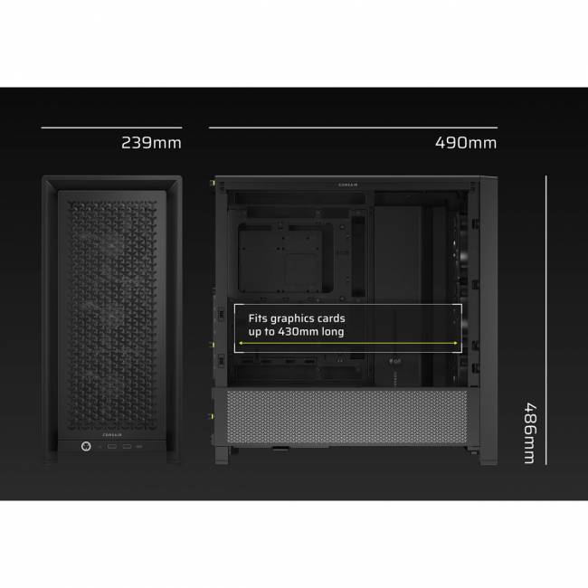 Корпус без блока питания Corsair CC-9011312-WW — для бизнеса и офиса Корпус без блока питания Corsair CC-9011312-WW — для бизнеса и офиса