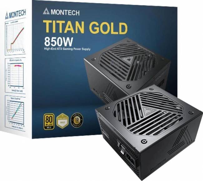 Блок питания Montech TITAN GOLD 850 TIS0124 — для бизнеса и офиса Блок питания Montech TITAN GOLD 850 TIS0124 — для бизнеса и офиса