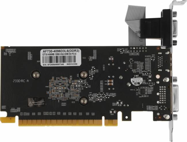 Видеокарта AFOX CORPORATION AF730-4096D3L6 — для бизнеса и офиса Видеокарта AFOX CORPORATION AF730-4096D3L6 — для бизнеса и офиса
