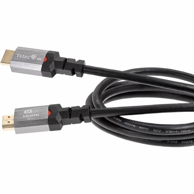 Кабель HDMI 19M/M,ver. 2.1, 8K@60 Hz 2m метал разъемы, Telecom <TCG365-2M> Telecom TCG365-2M — для бизнеса и офиса