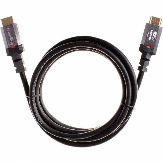 Кабель HDMI 19M/M,ver. 2.1, 8K@60 Hz 2m метал разъемы, Telecom <TCG365-2M> Telecom TCG365-2M — для бизнеса и офиса