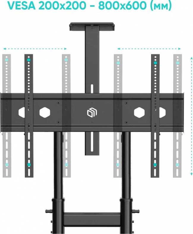 Мобильная стойка ONKRON на 1 ТВ ONKRON TS1891 BLACK — для бизнеса и офиса Мобильная стойка ONKRON на 1 ТВ ONKRON TS1891 BLACK — для бизнеса и офиса
