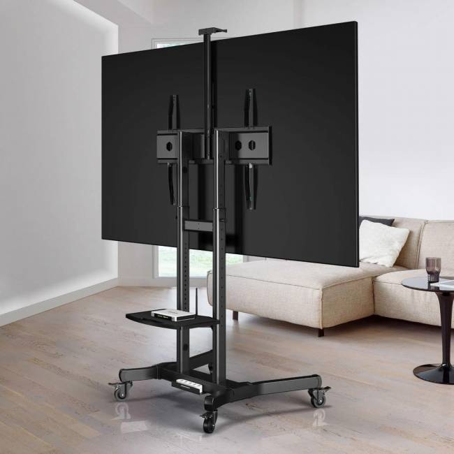 Мобильная стойка ONKRON на 1 ТВ ONKRON TS1891 BLACK — для бизнеса и офиса Мобильная стойка ONKRON на 1 ТВ ONKRON TS1891 BLACK — для бизнеса и офиса