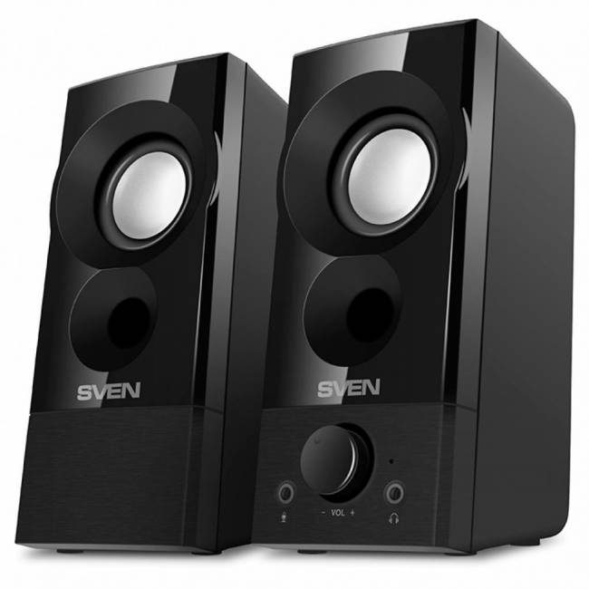 SVEN 357, чёрный, USB, акустическая система 2.0, мощность 2x3 Вт(RMS) SVEN 357 Black — для бизнеса и офиса SVEN 357, чёрный, USB, акустическая система 2.0, мощность 2x3 Вт(RMS) SVEN 357 Black — для бизнеса и офиса
