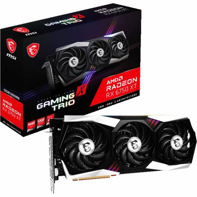 Видеокарта MSI Radeon RX 6750 XT GAMING X TRIO 12G — для бизнеса и офиса Видеокарта MSI Radeon RX 6750 XT GAMING X TRIO 12G — для бизнеса и офиса