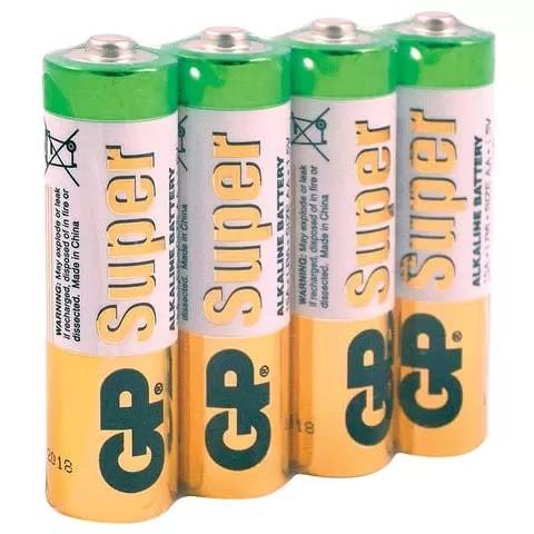 Алкалиновые батарейки GP Super Alkaline 15А АA - 4 шт. в пленке GP Super Alkaline 15А АA (4891199006487) — для бизнеса и офиса Алкалиновые батарейки GP Super Alkaline 15А АA - 4 шт. в пленке GP Super Alkaline 15А АA (4891199006487) — для бизнеса и офиса
