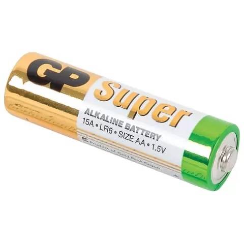Алкалиновые батарейки GP Super Alkaline 15А АA - 4 шт. в пленке GP Super Alkaline 15А АA (4891199006487) — для бизнеса и офиса Алкалиновые батарейки GP Super Alkaline 15А АA - 4 шт. в пленке GP Super Alkaline 15А АA (4891199006487) — для бизнеса и офиса