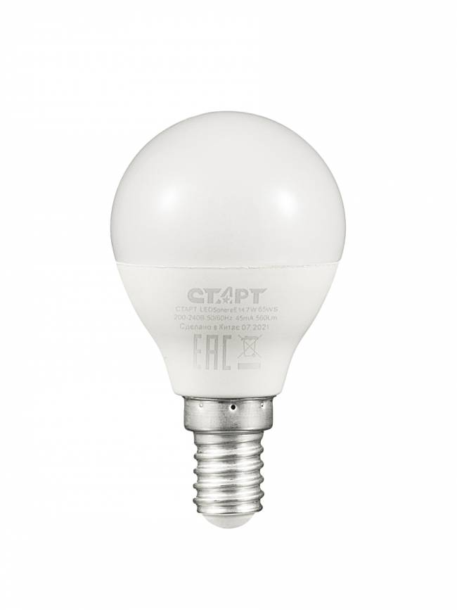 Лампа светодиодная СТАРТ шарик E14 7W 6500К Лампа светодиодная СТАРТ шарик E14 7W 6500К — для бизнеса и офиса Лампа светодиодная СТАРТ шарик E14 7W 6500К Лампа светодиодная СТАРТ шарик E14 7W 6500К — для бизнеса и офиса