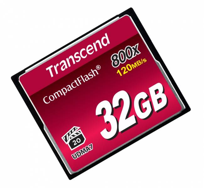 Карта памяти Transcend CompactFlash 800 32GB — для бизнеса и офиса Карта памяти Transcend CompactFlash 800 32GB — для бизнеса и офиса