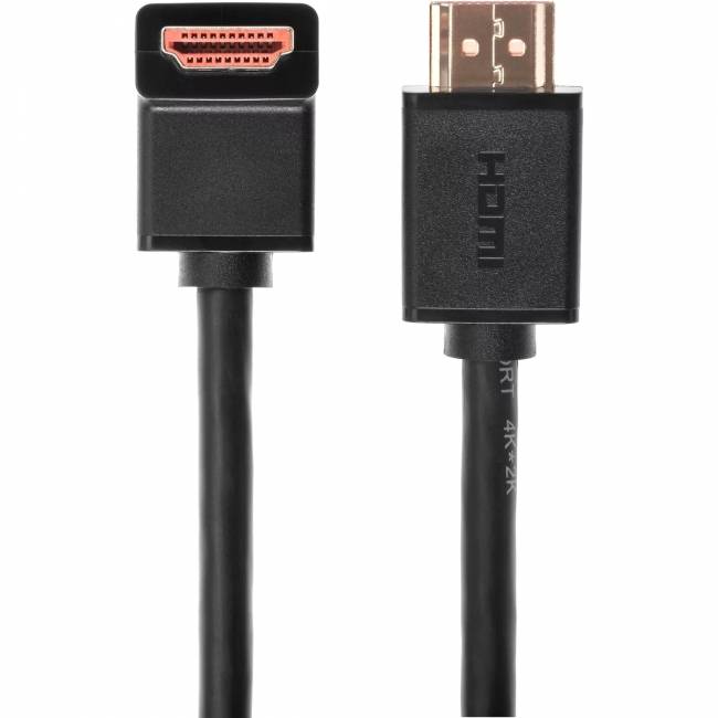 Кабель HDMI---HDMI ver 2.0 угловой коннектор 90град  2м,Telecom <TCG225-2M> Telecom TCG225-2M — для бизнеса и офиса