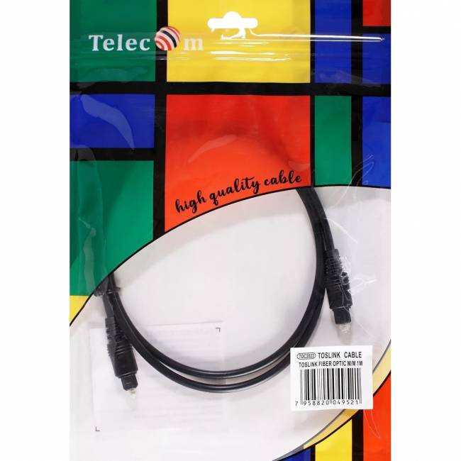 Оптический кабель (Toslink)-M -- >(Toslink)-M ,1m, Telecom <TOC2022-1M> Кабель Telecom Toslink (m)/Toslink (m) - 1 м (TOC2022-1M) — для бизнеса и офиса