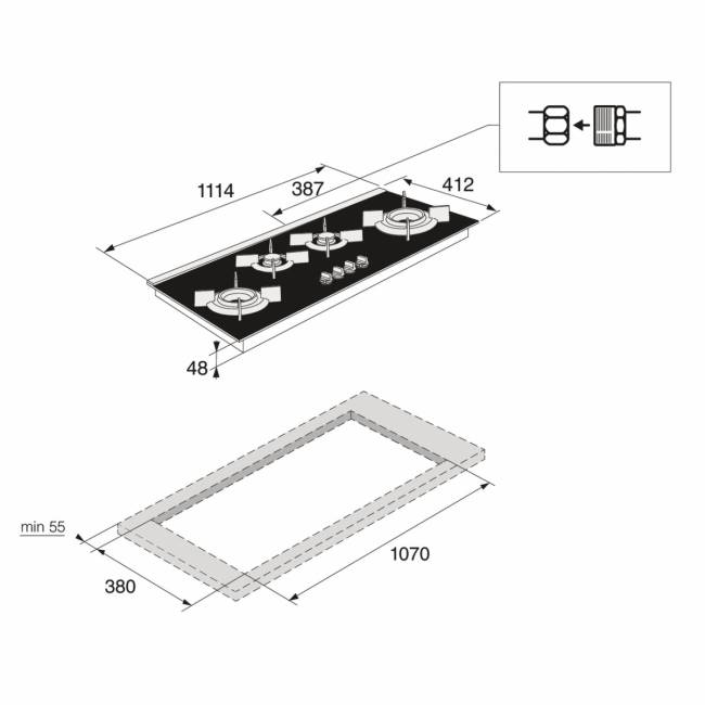 Газовая варочная панель ASKO Asko HG8144BGB1 — для бизнеса и офиса Газовая варочная панель ASKO Asko HG8144BGB1 — для бизнеса и офиса
