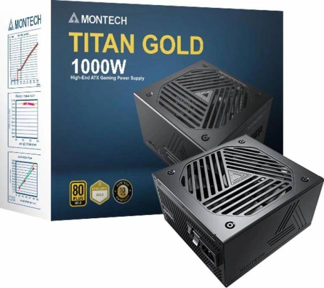 Блок питания Montech TITAN GOLD 1000 TIS0125 — для бизнеса и офиса Блок питания Montech TITAN GOLD 1000 TIS0125 — для бизнеса и офиса