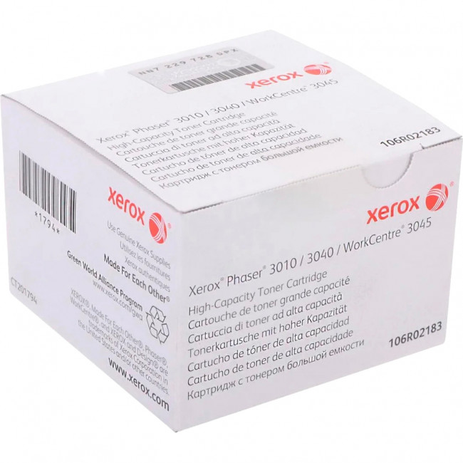ТОНЕР-КАРТРИДЖ PH3010, 2.3K Xerox 106R02183 — для бизнеса и офиса