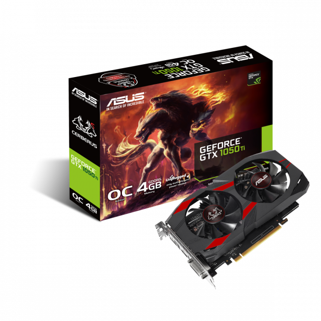 Видеокарта ASUS CERBERUS-GTX1050TI-O4G — для бизнеса и офиса Видеокарта ASUS CERBERUS-GTX1050TI-O4G — для бизнеса и офиса