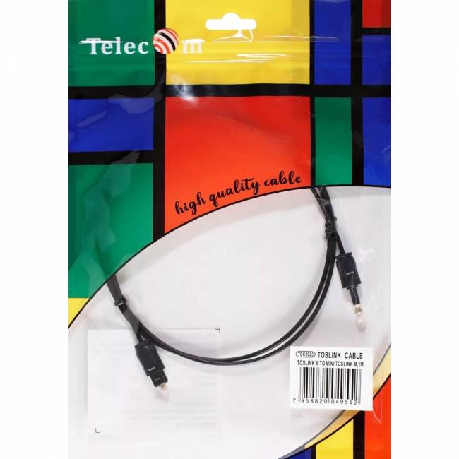 Оптический кабель (Toslink)-M -- >(Toslink)-miniM ,1m, Telecom <TOC2023-1M> Кабель Telecom Toslink (m)/Toslink mini (m) - 1 м (TOC2023-1M) — для бизнеса и офиса