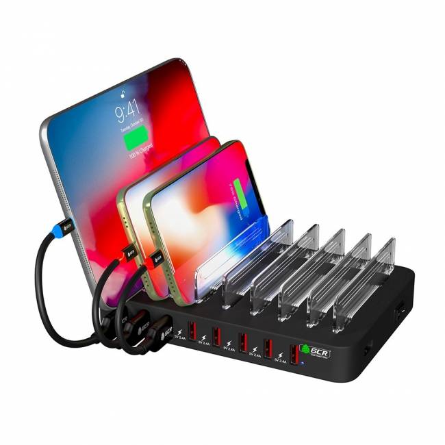 GCR Сетевая зарядка на 8 USB портов, черная Greenconnect GCR-8PAUSB — для бизнеса и офиса GCR Сетевая зарядка на 8 USB портов, черная Greenconnect GCR-8PAUSB — для бизнеса и офиса
