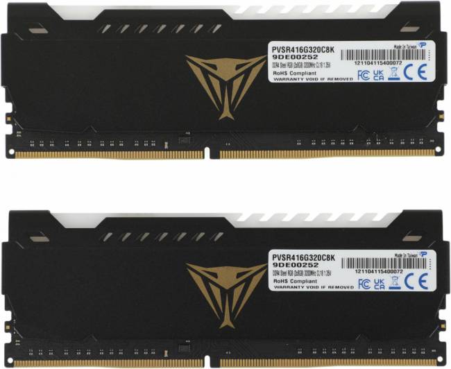 Память DDR4 2x8Gb 3200MHz Patriot PVSR416G320C8K — для бизнеса и офиса Память DDR4 2x8Gb 3200MHz Patriot PVSR416G320C8K — для бизнеса и офиса