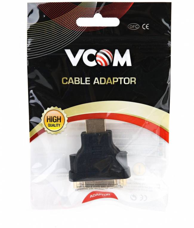 Переходник DVI-D 25F <--> HDMI 19M VCOM <VAD7819 > VCOM DVI-D 25F — HDMI 19M — для бизнеса и офиса