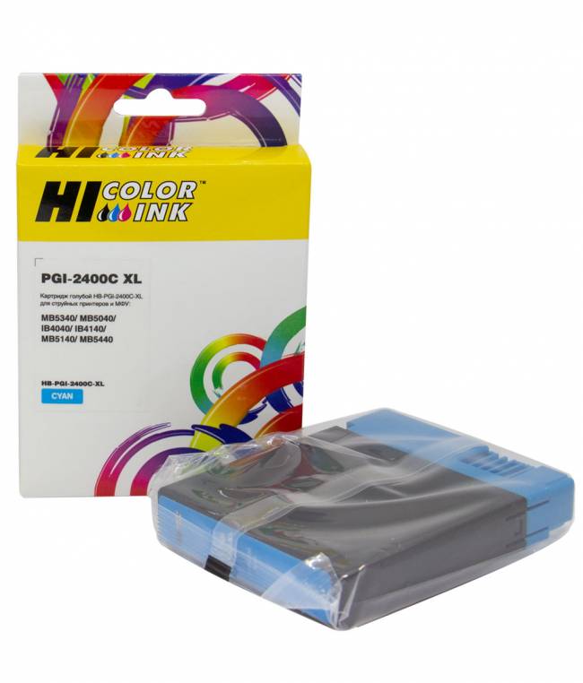 Картридж Hi-Black (PGI-2400XLC) для Canon MAXIFY iB4040/ МВ5040/ МВ5340, Cyan — для бизнеса и офиса Картридж Hi-Black (PGI-2400XLC) для Canon MAXIFY iB4040/ МВ5040/ МВ5340, Cyan — для бизнеса и офиса