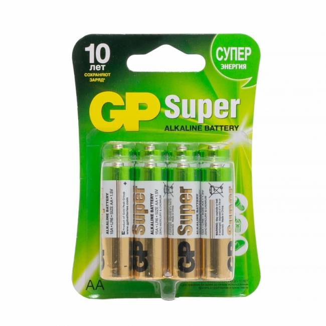 Алкалиновые батарейки GP Super Alkaline 15А АA - 8 шт. на блистере GP Super Alkaline 15А АA (4891199087073) — для бизнеса и офиса Алкалиновые батарейки GP Super Alkaline 15А АA - 8 шт. на блистере GP Super Alkaline 15А АA (4891199087073) — для бизнеса и офиса