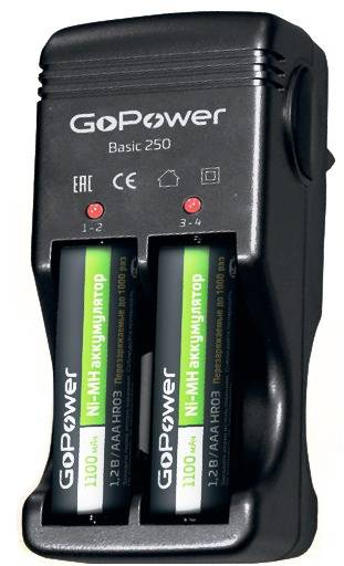 З/У для аккумуляторов GoPower Basic 250 Ni-MH/Ni-Cd 4 слота (1/20/40) GoPower Basic 250 — для бизнеса и офиса З/У для аккумуляторов GoPower Basic 250 Ni-MH/Ni-Cd 4 слота (1/20/40) GoPower Basic 250 — для бизнеса и офиса
