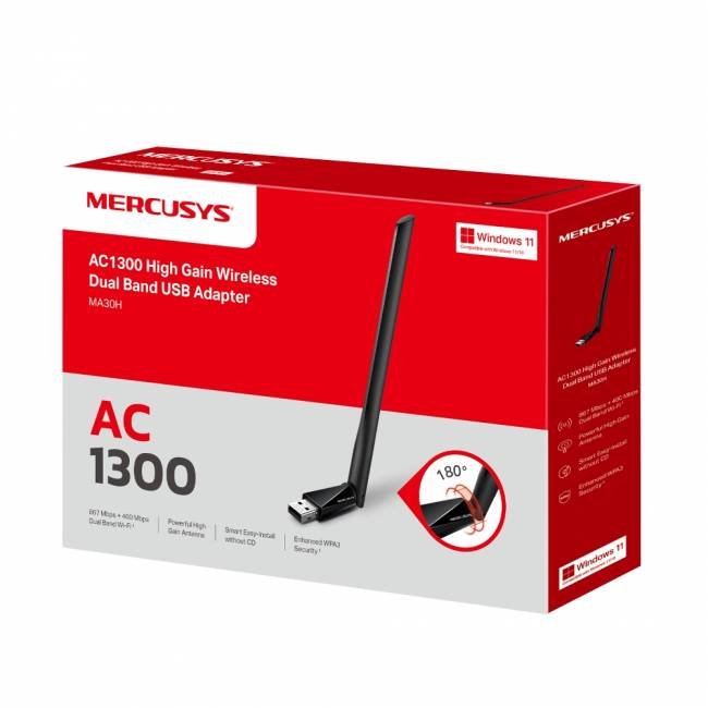 Адаптер Wi-Fi Mercusys MA30H — для бизнеса и офиса