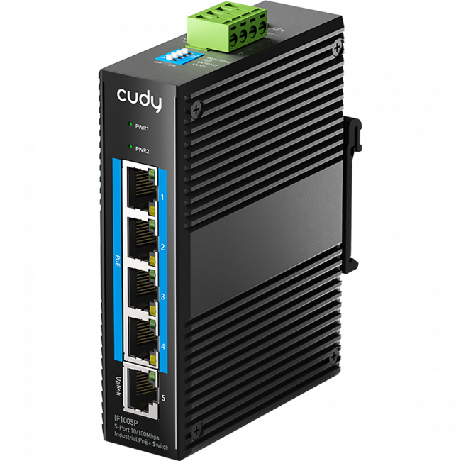 Промышленный коммутатор Cudy IF1005P — для бизнеса и офиса Промышленный коммутатор Cudy IF1005P — для бизнеса и офиса