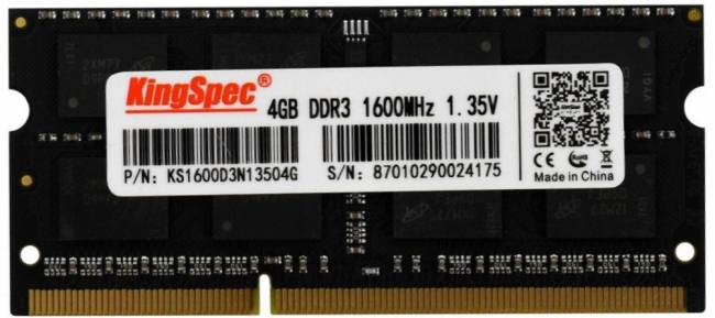 Память DDR3L 4GB 1600MHz SHENZHEN KINGSPEC ELECTRONICS TECHNOLOGY CO LTD KS1600D3N13504G — для бизнеса и офиса Память DDR3L 4GB 1600MHz SHENZHEN KINGSPEC ELECTRONICS TECHNOLOGY CO LTD KS1600D3N13504G — для бизнеса и офиса