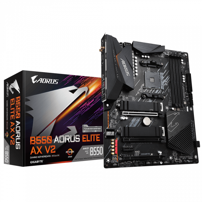 Материнская плата Gigabyte B550 AORUS ELITE AX V2 — для бизнеса и офиса Материнская плата Gigabyte B550 AORUS ELITE AX V2 — для бизнеса и офиса