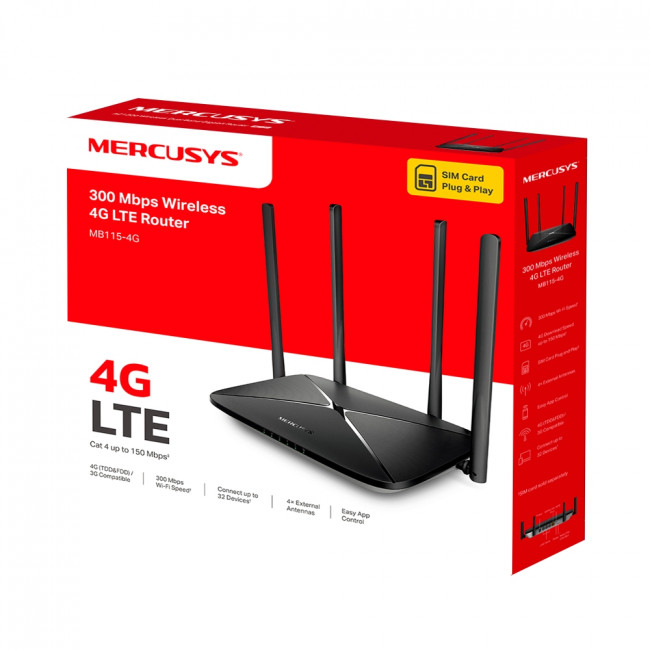 Маршрутизатор Mercusys Technologies CO MB115-4G — для бизнеса и офиса