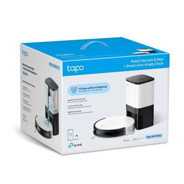 Робот-пылесос с влажной уборкой и станцией самоочистки TP-Link Tapo RV10 Plus — для бизнеса и офиса