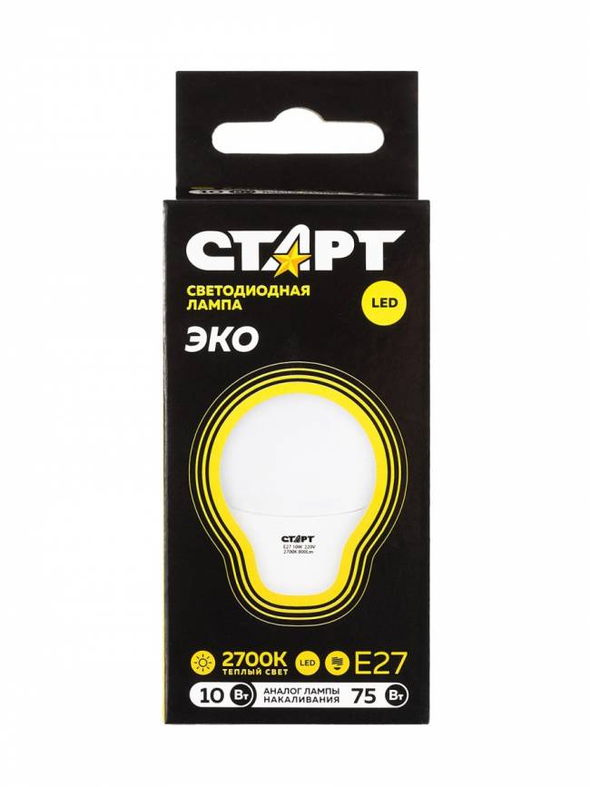 Лампа светодиодная СТАРТ шарик E27 10W 3000К Лампа светодиодная СТАРТ шарик E27 10W 3000К — для бизнеса и офиса Лампа светодиодная СТАРТ шарик E27 10W 3000К Лампа светодиодная СТАРТ шарик E27 10W 3000К — для бизнеса и офиса