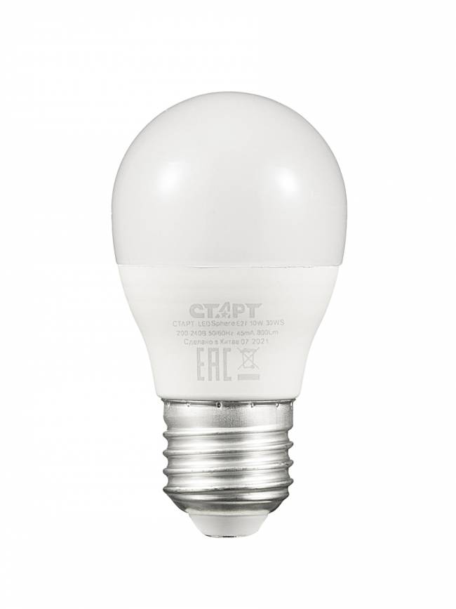 Лампа светодиодная СТАРТ шарик E27 10W 3000К Лампа светодиодная СТАРТ шарик E27 10W 3000К — для бизнеса и офиса Лампа светодиодная СТАРТ шарик E27 10W 3000К Лампа светодиодная СТАРТ шарик E27 10W 3000К — для бизнеса и офиса