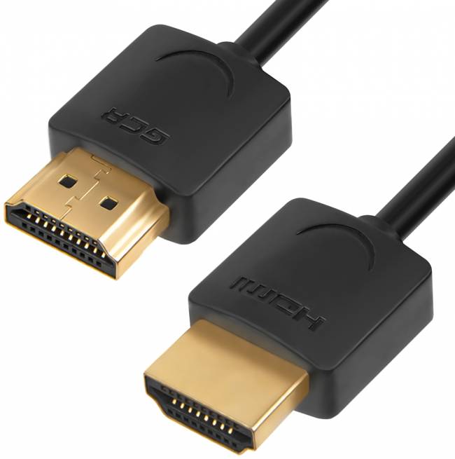 Greenconnect Кабель SLIM 3.0m HDMI 2.0, черный Slim, OD3.8mm, HDR 4:2:2, Ultra HD, 4K 60 fps 60Hz, 3D, AUDIO, 18.0 Гбит/с, 32/32 AWG, GCR-51597 Greenconnect HDMI (m) - HDMI (m) 3м — для бизнеса и офиса