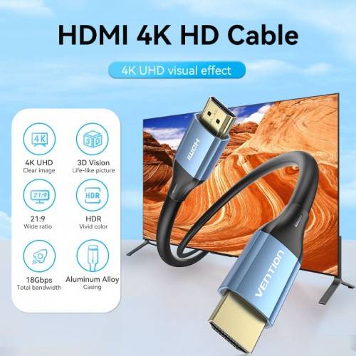 Кабель Vention HDMI High speed v2.0 with Ethernet 19M/19M - 8м Vention ALHSK — для бизнеса и офиса Кабель Vention HDMI High speed v2.0 with Ethernet 19M/19M - 8м Vention ALHSK — для бизнеса и офиса