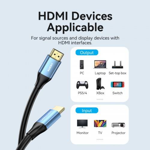 Кабель Vention HDMI High speed v2.0 with Ethernet 19M/19M - 8м Vention ALHSK — для бизнеса и офиса Кабель Vention HDMI High speed v2.0 with Ethernet 19M/19M - 8м Vention ALHSK — для бизнеса и офиса