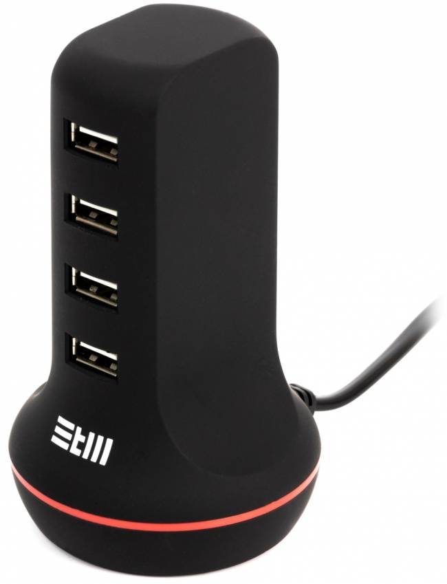 Универсальная сетевая зарядка STM U4 , 4*USB черная STM U4 — для бизнеса и офиса Универсальная сетевая зарядка STM U4 , 4*USB черная STM U4 — для бизнеса и офиса