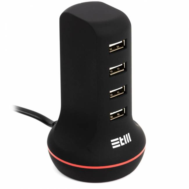 Универсальная сетевая зарядка STM U4 , 4*USB черная STM U4 — для бизнеса и офиса Универсальная сетевая зарядка STM U4 , 4*USB черная STM U4 — для бизнеса и офиса